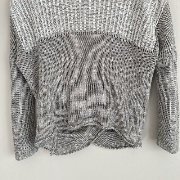 Soft Surroundings Loose Knit Wrap Front Sweater Plunging V-Neck Gray Size Small - Picture 10 of 11